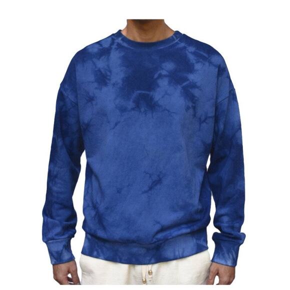 Philip Huang Camo Indigo Organic French Terry Sweatshirt Mens Size Small - Picture 3 of 11